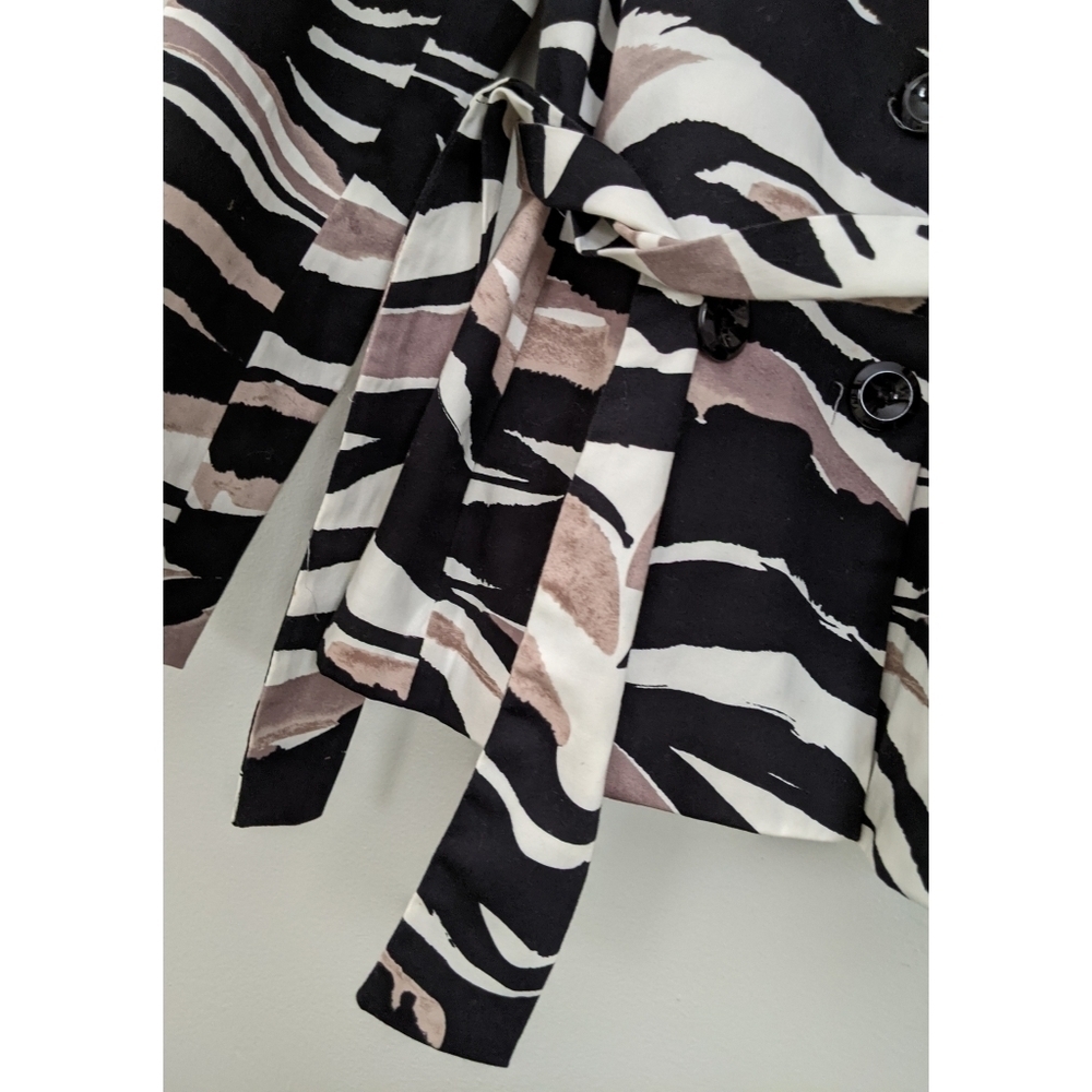Sandro Sportswear Zebra Print Button Tie Waist Jacket - Picture 5 of 5